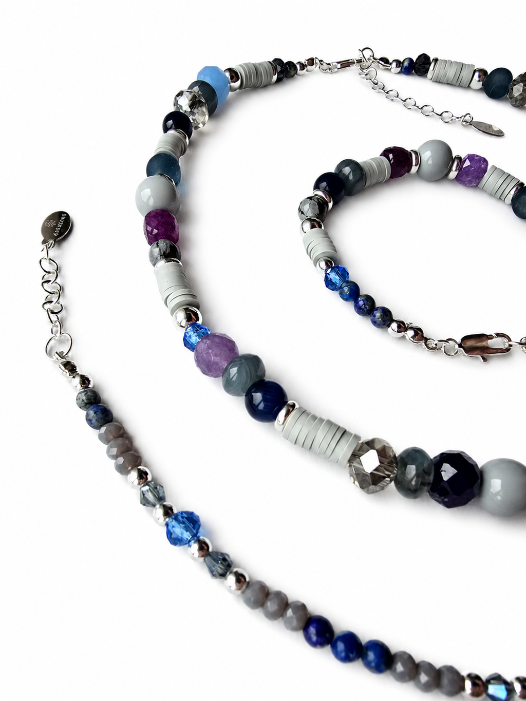 Cool / True Summer & Cool / True Winter - set - necklace, bracelet and anklet