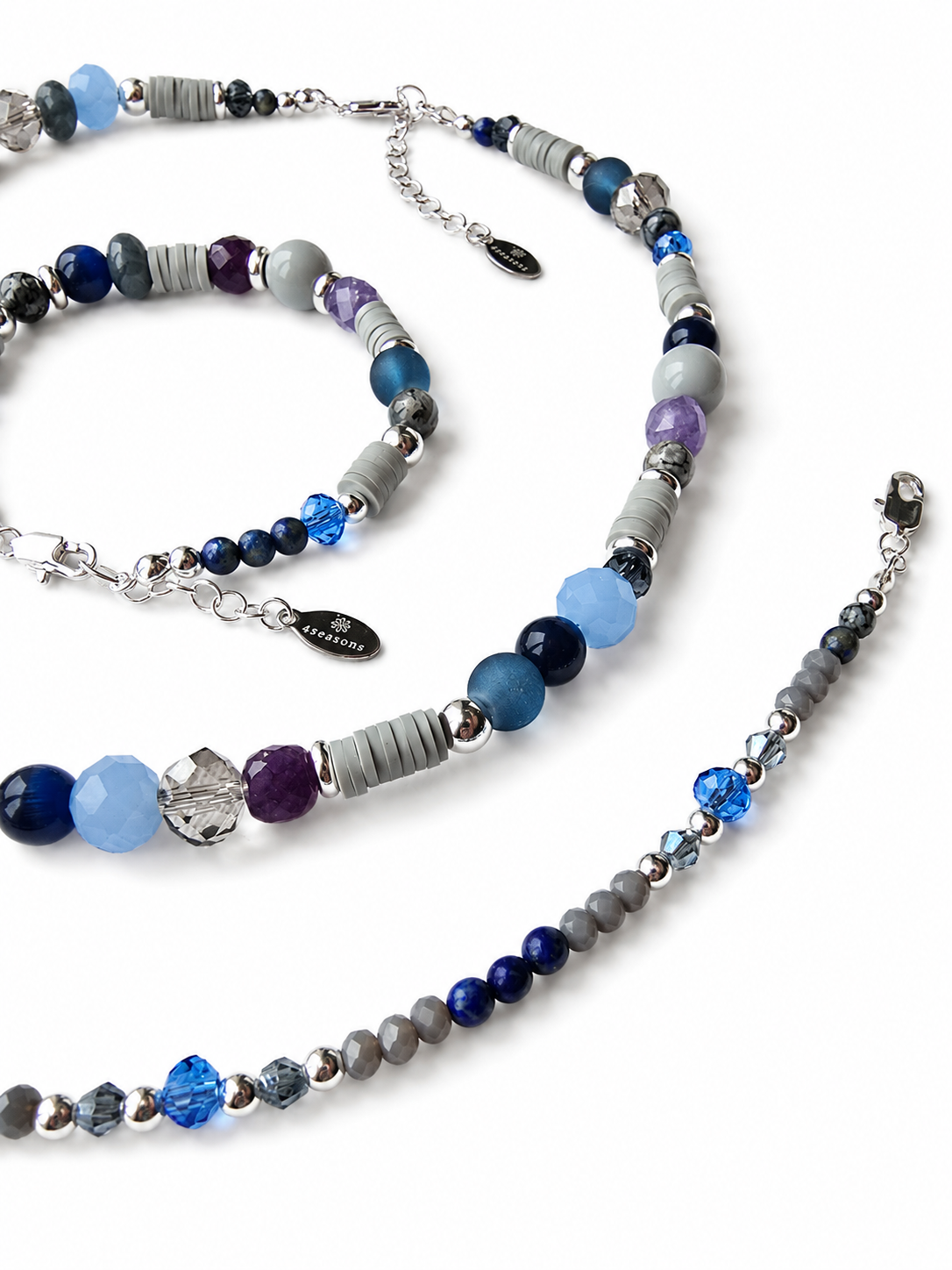 Cool / True Summer & Cool / True Winter - set - necklace, bracelet and anklet